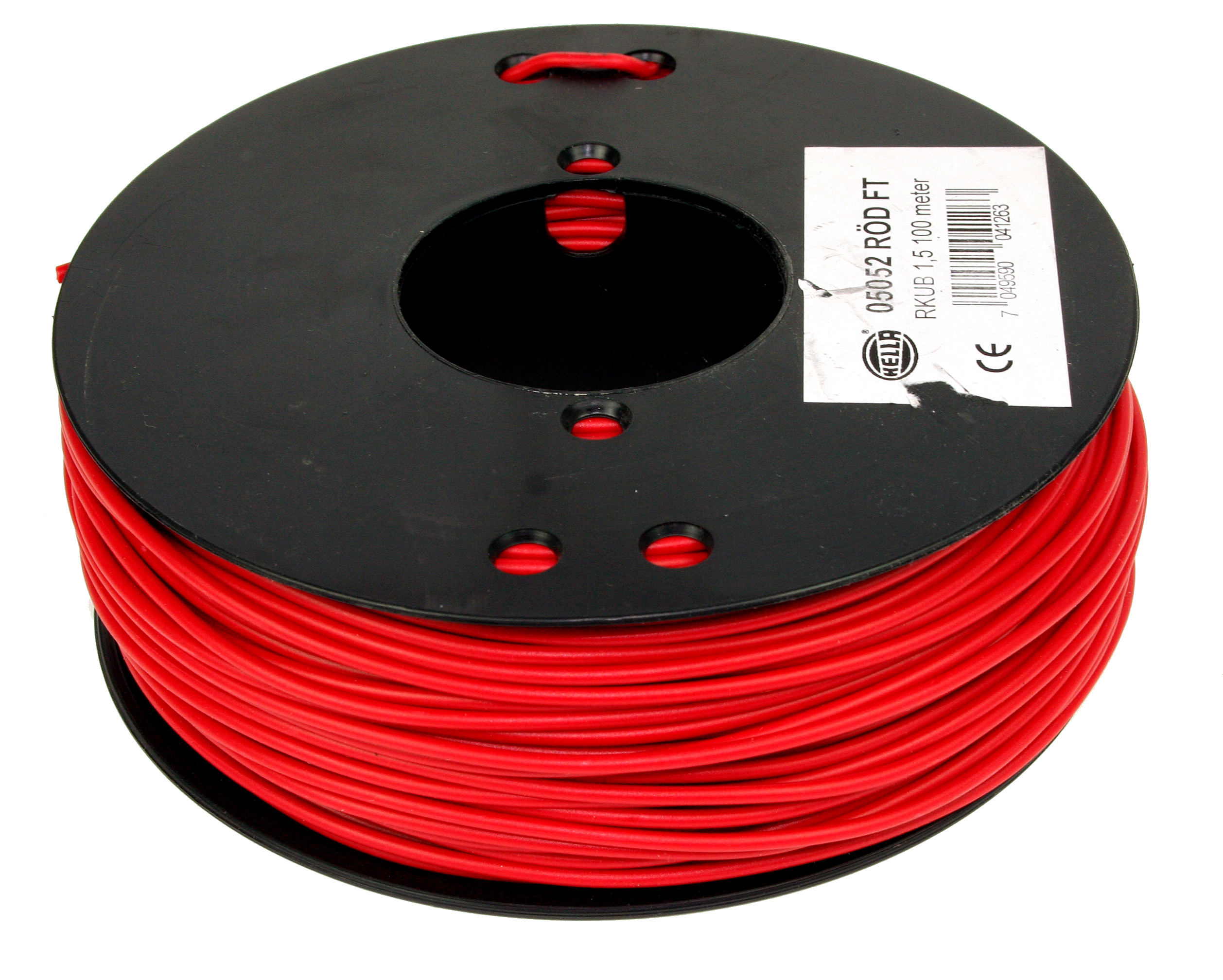 Oceanflex  Elektrisk kabel fortinnet 1,5 mm2, 100 m, rød