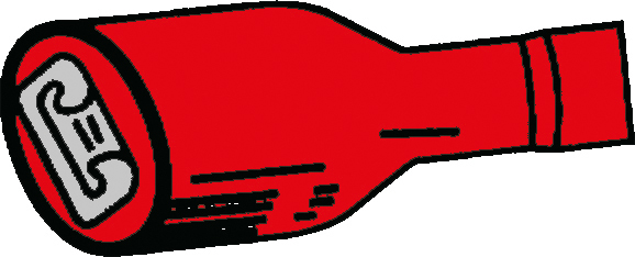 Flatstifthylse isolert rød 6,4 x 0,8 mm, 10 stk